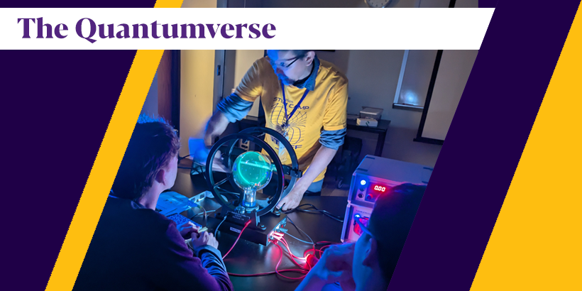 Image of past Quantumverse campers investigating light.